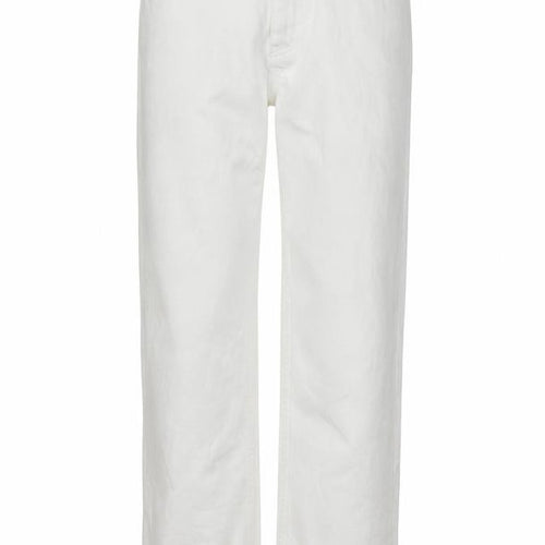 Own. Womens White Cotton Straight Jeans Size 30 in L30 in Regular Button