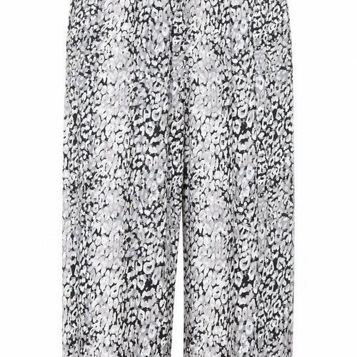 Marks and Spencer Womens Grey Geometric Polyester Trousers Size 20 L24 in Regular Snap