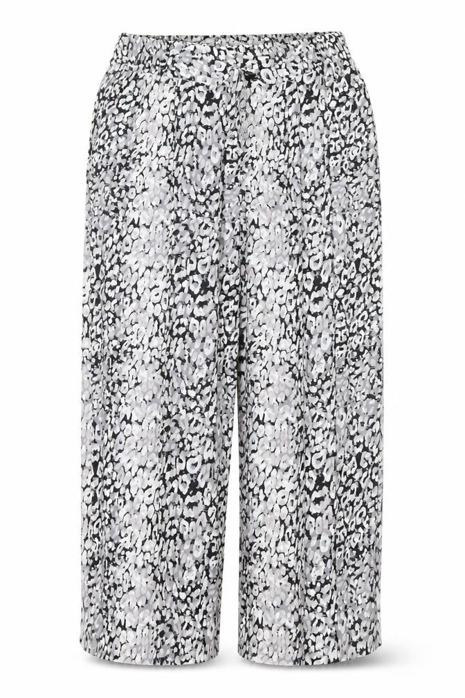 Marks and Spencer Womens Grey Geometric Polyester Trousers Size 20 L24 in Regular Snap