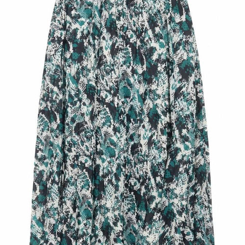 Marks and Spencer Womens Green Animal Print Polyester A-Line Skirt Size 6