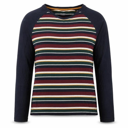 Marks and Spencer Womens Multicoloured Striped Cotton Ringer T-Shirt Size S Round Neck