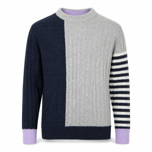 Marks and Spencer Mens Blue Round Neck Striped Acrylic Pullover Jumper Size XS