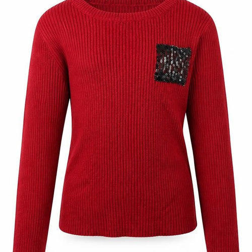 If It Were Me Girls Red Round Neck Cotton Pullover Jumper Size 11-12 Years Pullover - Ribbed