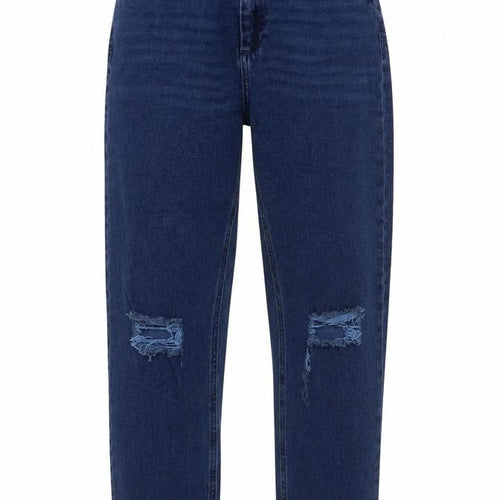 ASOS Womens Blue Cotton Mom Jeans Size 28 in L30 in Regular Button