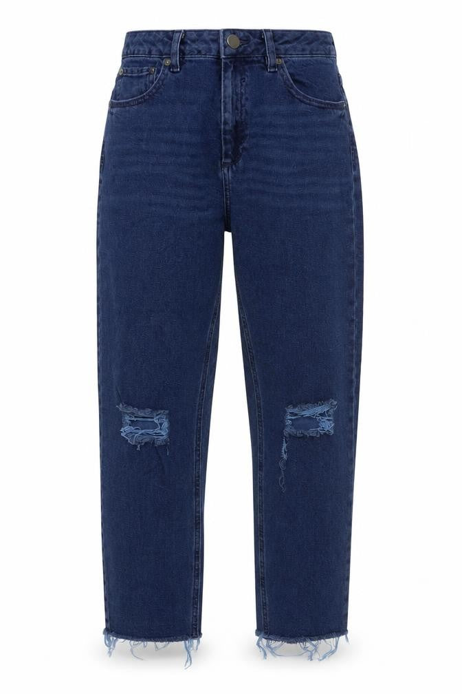 ASOS Womens Blue Cotton Mom Jeans Size 28 in L30 in Regular Button