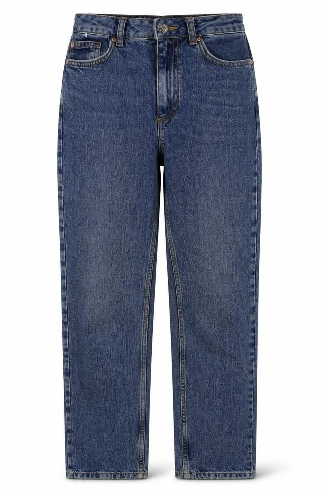 Denim & Co. Womens Blue Cotton Mom Jeans Size 8 L28 in Regular Button