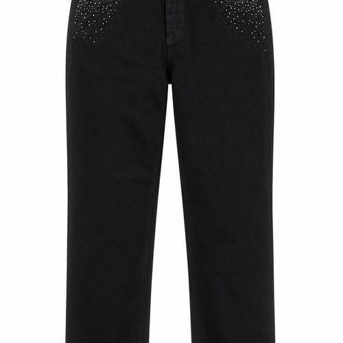 Charter Club Womens Black Cotton Straight Jeans Size 8 L32 in Regular Button