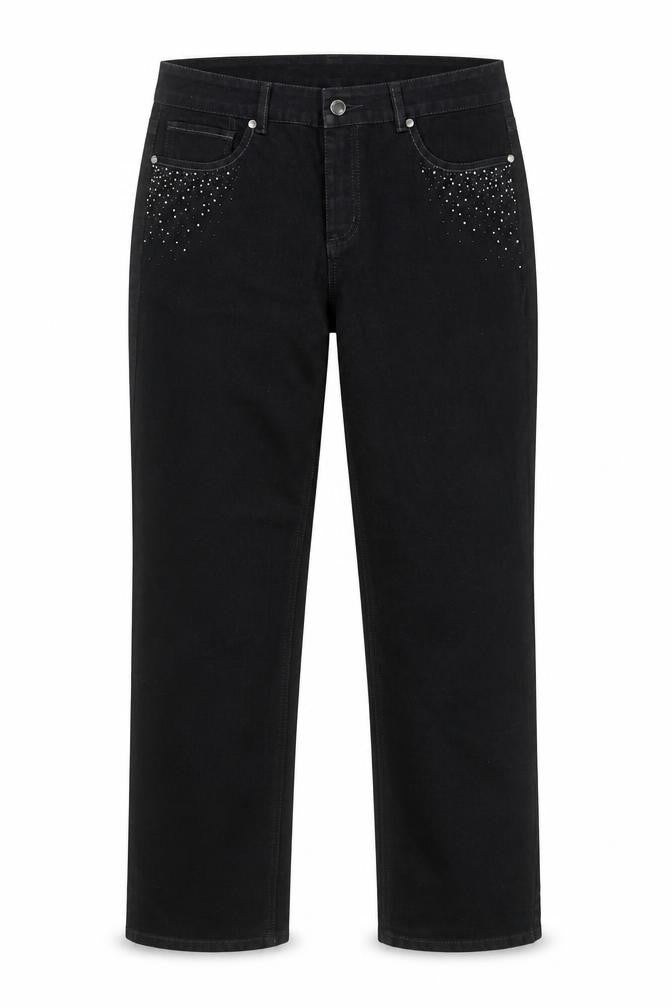 Charter Club Womens Black Cotton Straight Jeans Size 8 L32 in Regular Button
