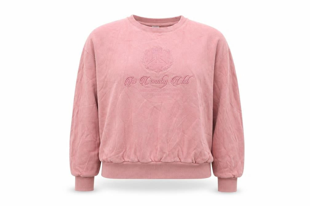 Front view of River Island women’s pink cotton pullover sweatshirt, size S, pullover - ri country club