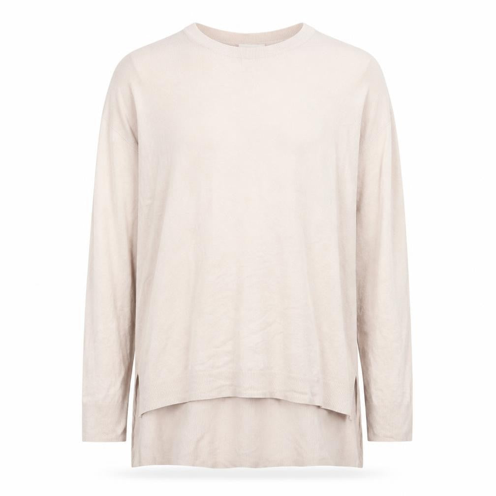 Front view of H&M men’s pink round neck acrylic jumper, size L