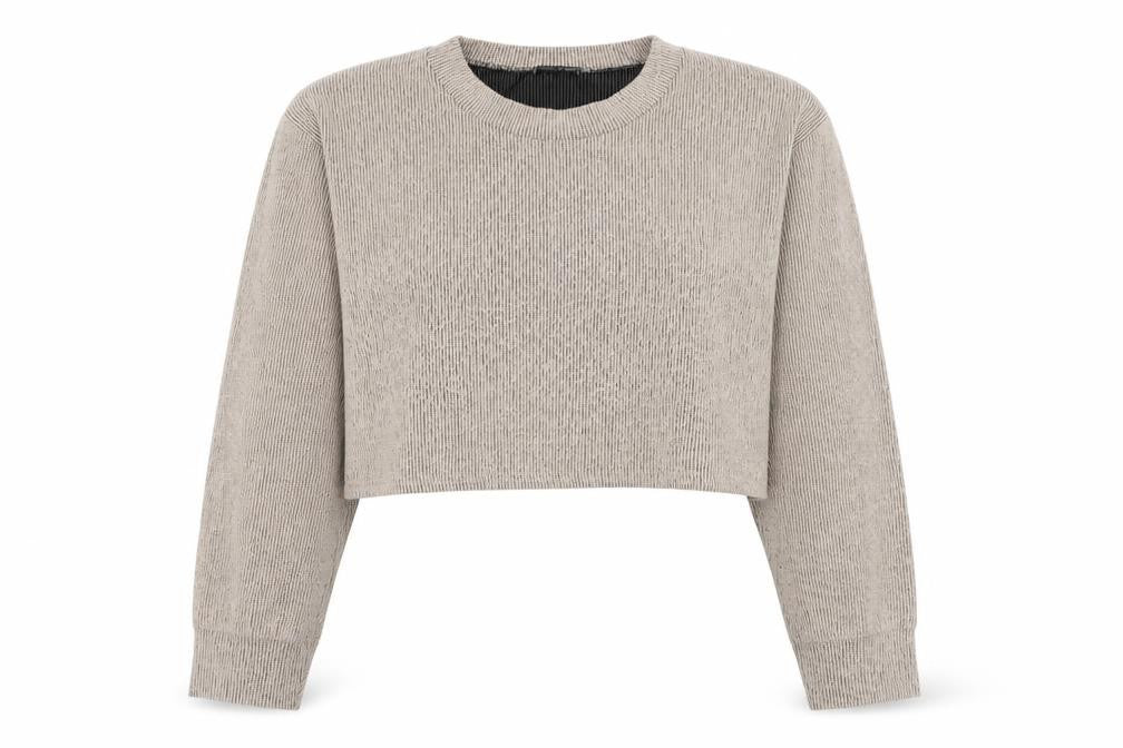 I SAW IT FIRST Womens Brown Polyester Pullover Sweatshirt Size M Pullover - Cropped