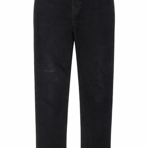 NEXT Womens Black Cotton Straight Jeans Size 30 in L31 in Regular Zip