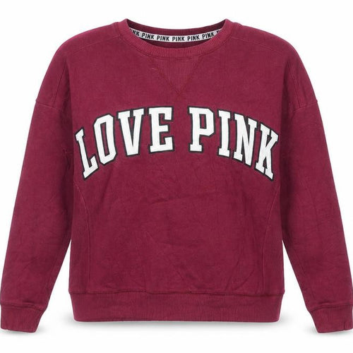 Victorias Secret Womens Red Cotton Pullover Sweatshirt Size XS Pullover - Love Pink