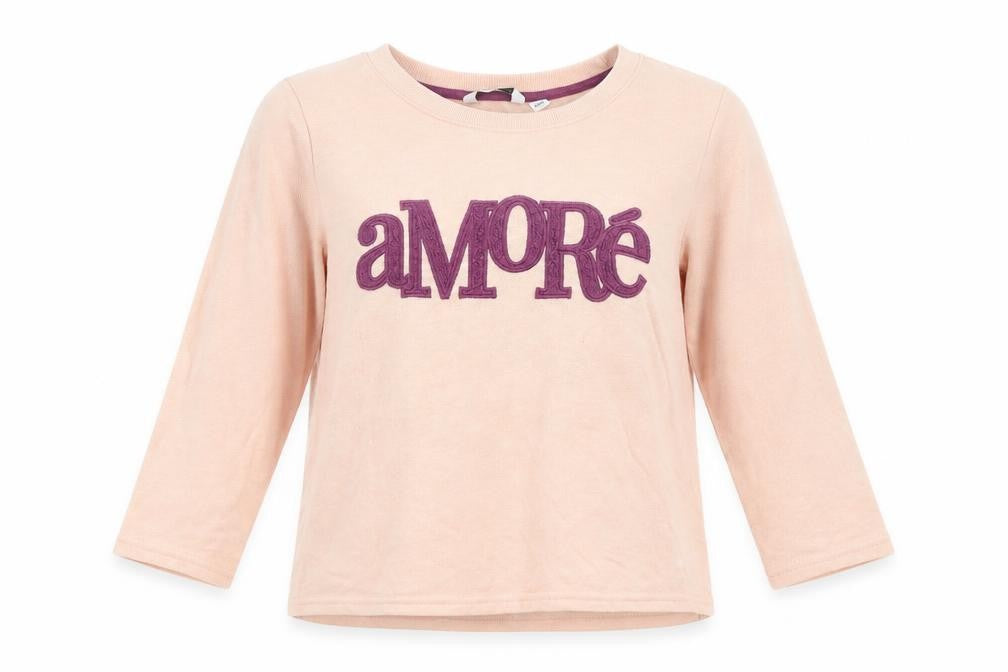 Front view of WULI : LUU women’s orange cotton pullover sweatshirt, size M, pullover - amore