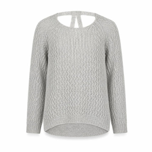 Dorothy Perkins Womens Grey Scoop Neck Acrylic Pullover Jumper Size 10 - Cut Out Back