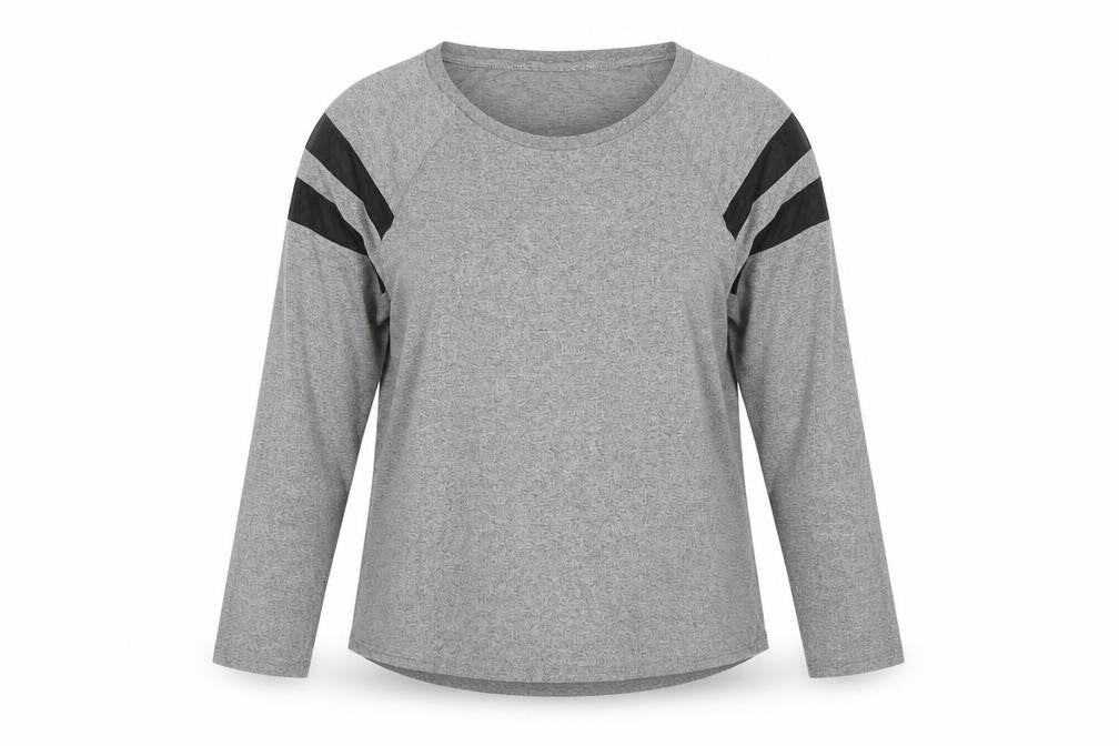 Front view of Divided women’s grey viscose basic t-shirt, size M, boat neck
