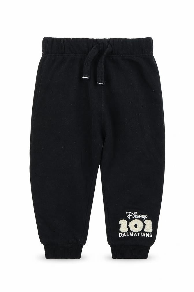 Disney Boys Black Cotton Sweatpants Trousers Size 9-12 Months Pullover - 100 Dalmatians