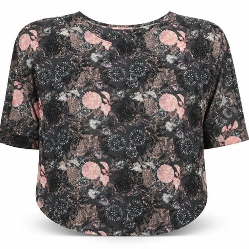 NEXT Womens Grey Floral Polyester Jersey T-Shirt Size 14 Scoop Neck