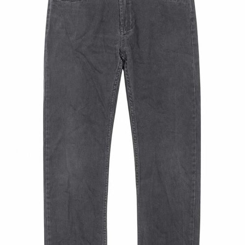 Denim & Co. Mens Grey Cotton Straight Jeans Size 28 in L30 in Regular Zip