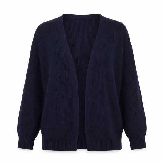 Front view of Next women’s blue v-neck viscose cardigan jumper, size S