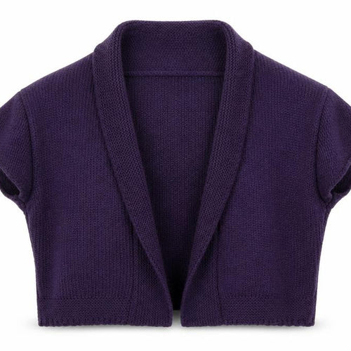 Untold Womens Purple V-Neck Acrylic Shrug Jumper Size 8