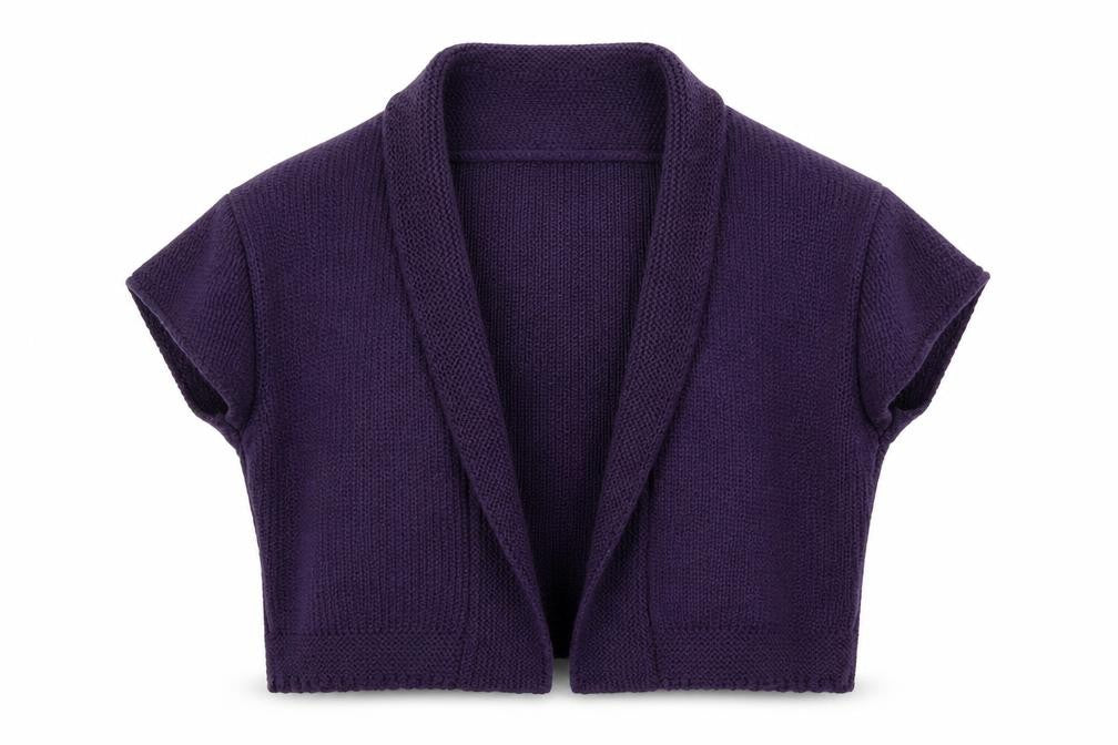 Untold Womens Purple V-Neck Acrylic Shrug Jumper Size 8