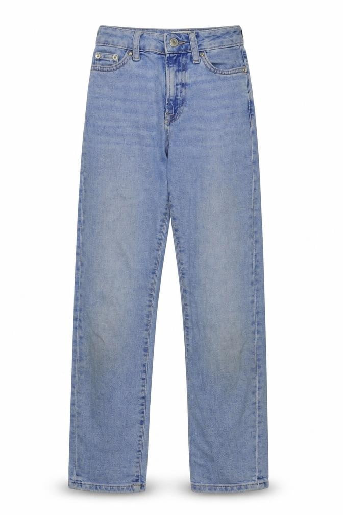 New Look Girls Blue Cotton Straight Jeans Size 10 Years Regular Button