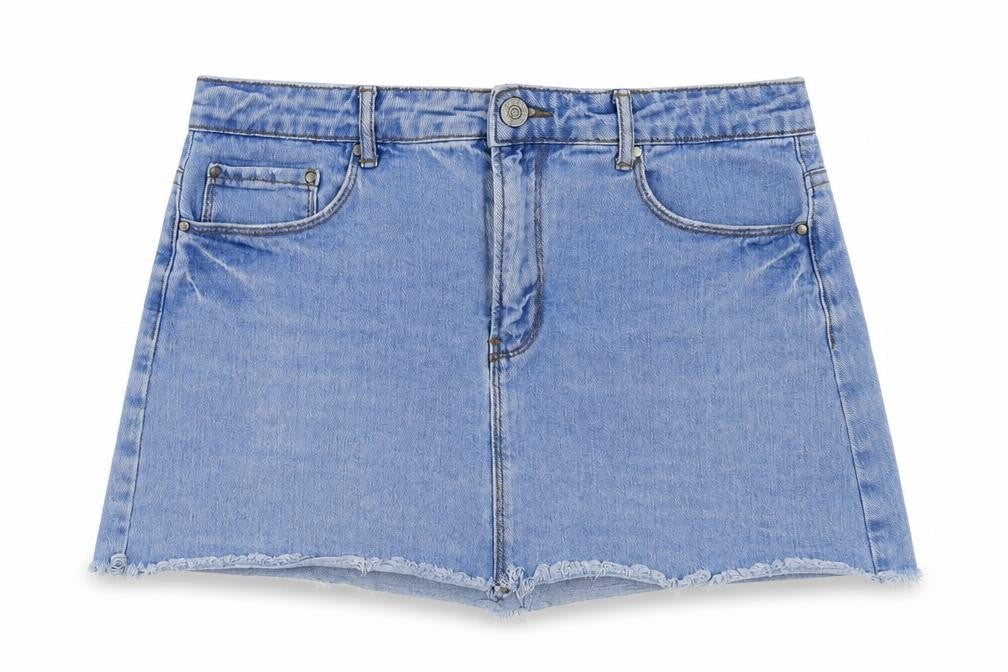 FOREVER 21 Womens Blue Cotton Hot Pants Shorts Size 31 in Regular Button