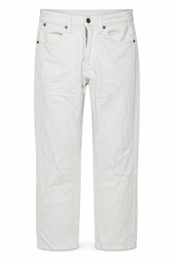 Uniqlo Womens White Cotton Straight Jeans Size 29 in L34 in Regular Buckle