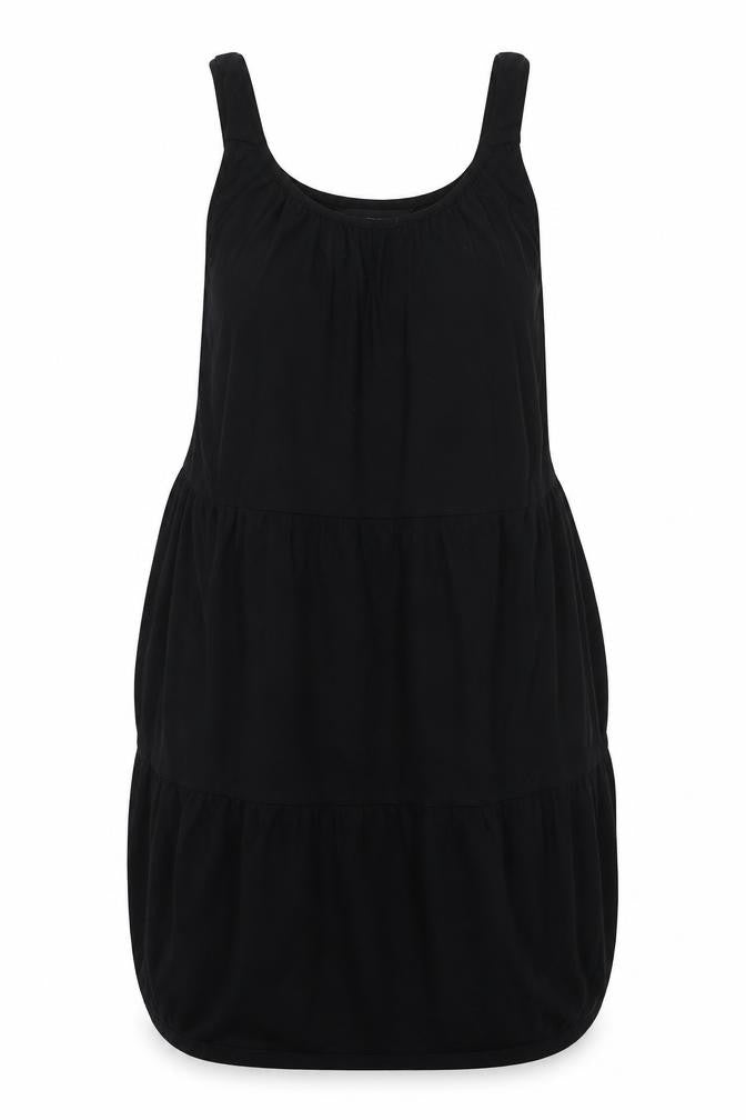 F&F Womens Black Viscose Tank Dress Size 10 Scoop Neck Pullover