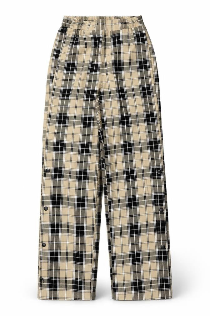 Stradivarius Womens Yellow Plaid Polyester Trousers Size XS L31 in Regular