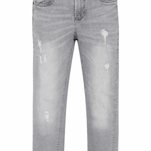 NEXT Boys Grey 100% Cotton Skinny Jeans Size 9 Months Regular Zip - Distressed