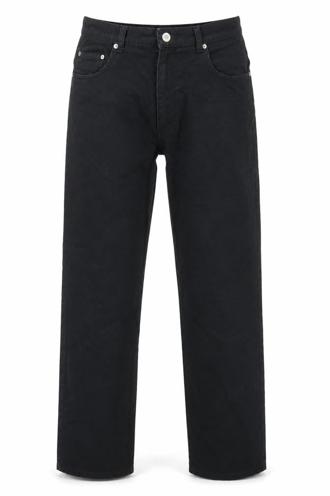 Easy Womens Black Cotton Straight Jeans Size 34 in L31 in Regular Zip