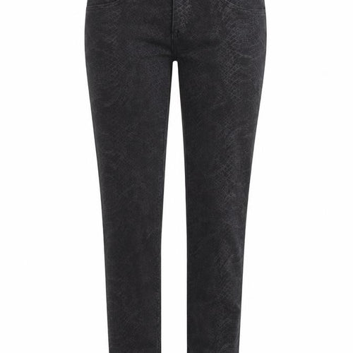 H&M Womens Black Animal Print Cotton Skinny Jeans Size 24 in L32 in Regular Zip - Snake Print