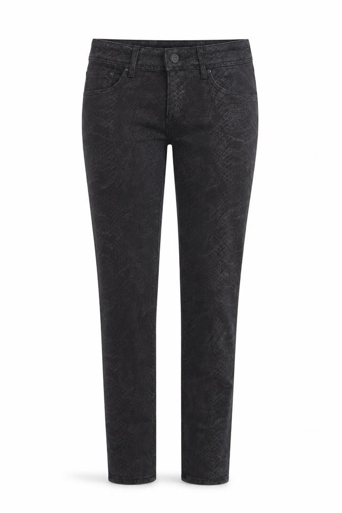 H&M Womens Black Animal Print Cotton Skinny Jeans Size 24 in L32 in Regular Zip - Snake Print