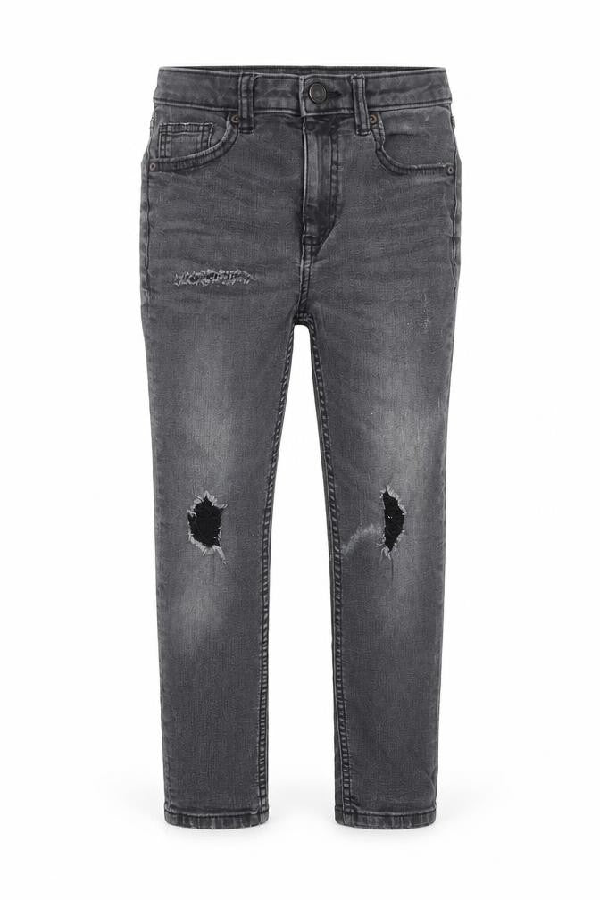 River Island Boys Black Cotton Skinny Jeans Size 9 Months Regular Button