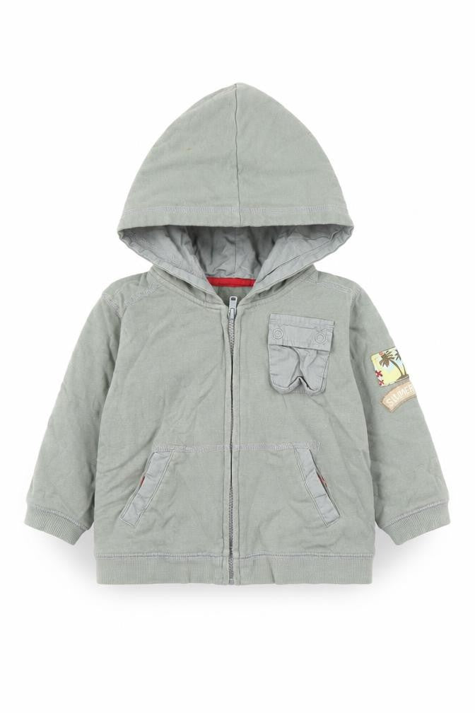 George Boys Green Cotton Full Zip Jumper Size 6-9 Months Zip