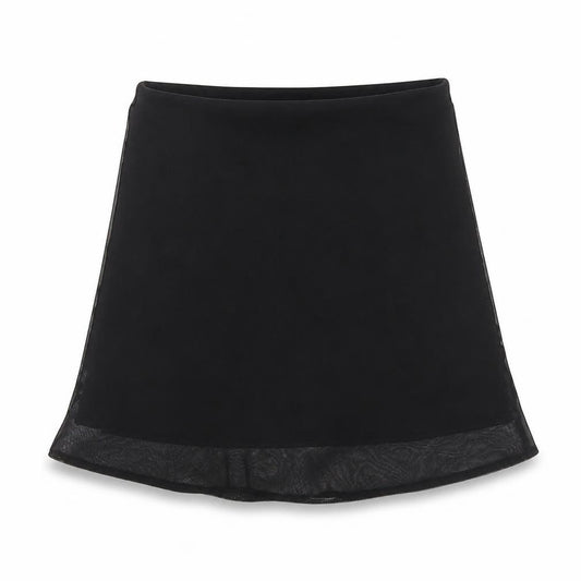 Adams Girls Black Polyester A-Line Skirt Size 6 Years Regular Pull On