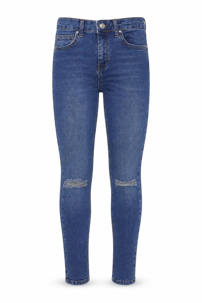 Topshop Womens Blue Cotton Skinny Jeans Size 28 in L32 in Regular Zip