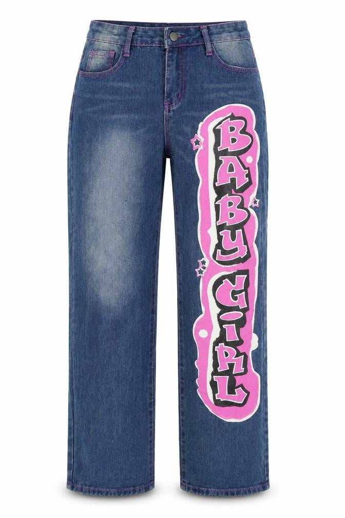 Preworn Womens Blue Polyester Straight Jeans Size 30 in L30 in Regular Zip - Baby Girl