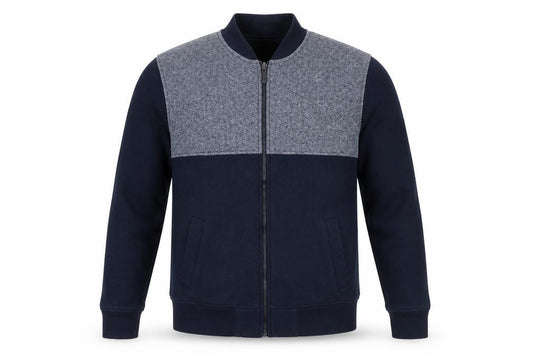 Front view of Burton men’s blue jacket, size S, zip