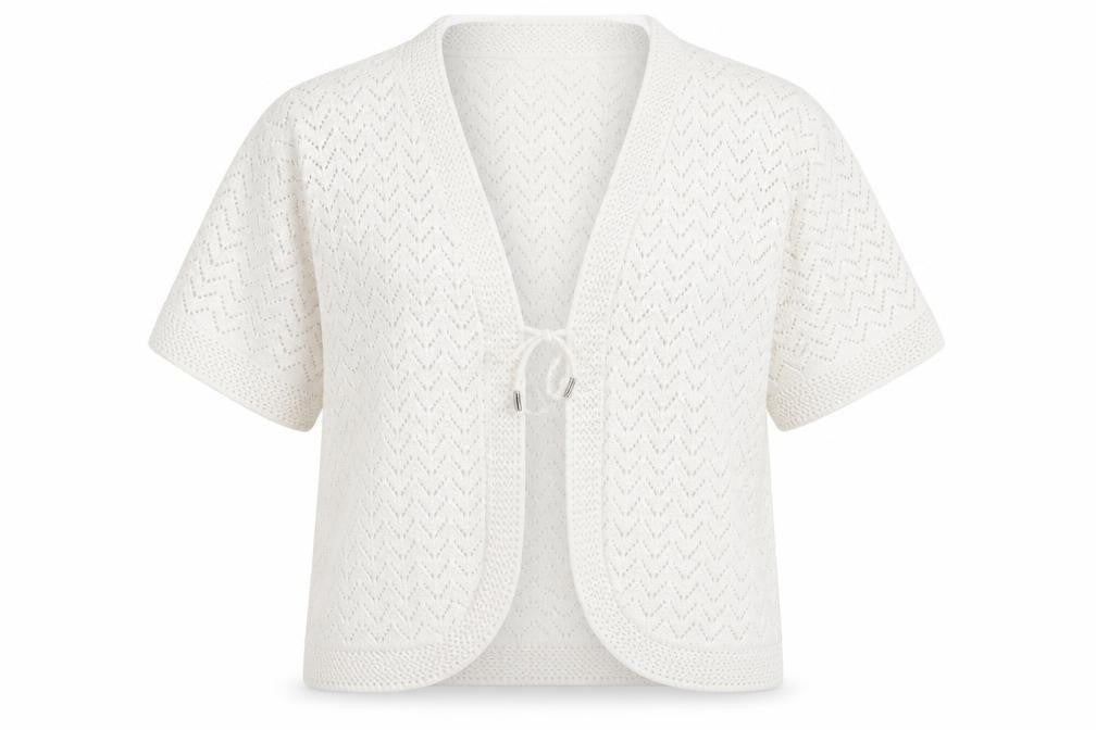 Glimpse Design Womens White V-Neck Cotton Shrug Jumper Size M