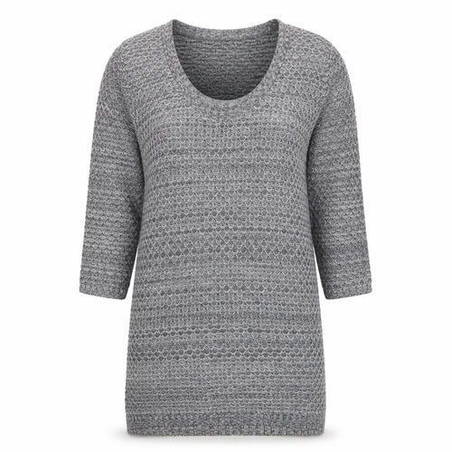 M&Co Womens Grey Scoop Neck Acrylic Tunic Jumper Size M