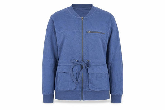 Front view of Next women’s blue jacket coatigan, size UK 16, zip