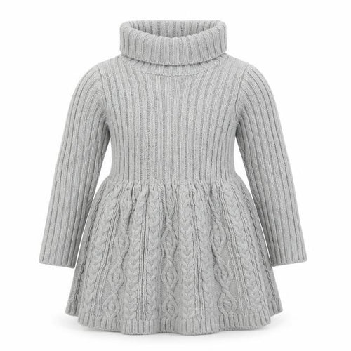 Rachel Zoe Girls Grey Acrylic Fit & Flare Size 9-12 Months Roll Neck Pullover