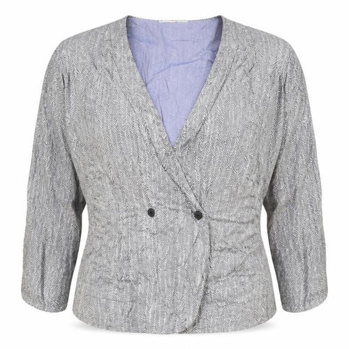 Miss Selfridge Womens Silver Geometric Acetate Wrap Blouse Size 14 V-Neck