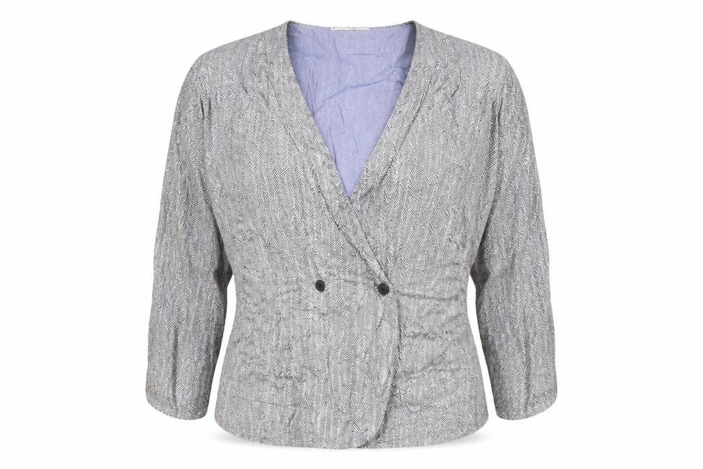 Miss Selfridge Womens Silver Geometric Acetate Wrap Blouse Size 14 V-Neck