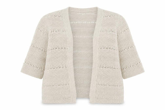 Front view of George women’s brown v-neck polyester cardigan jumper, size UK 16