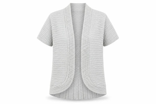 Front view of Pure & Natural women’s grey v-neck cotton cardigan jumper, size M