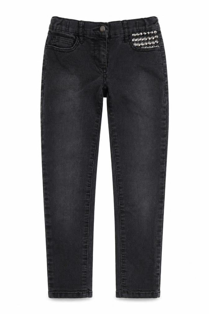 Candy Couture Girls Grey Cotton Skinny Jeans Size 9 Months Regular Button